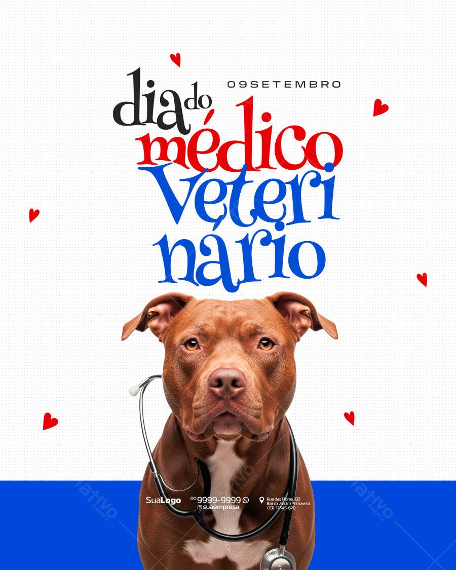 Flyer Dia do Médico Veterinário PSD Editável