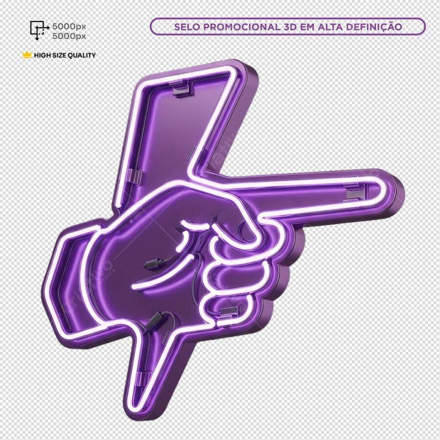 Selo Promocional 3D em Neon PSD Editável