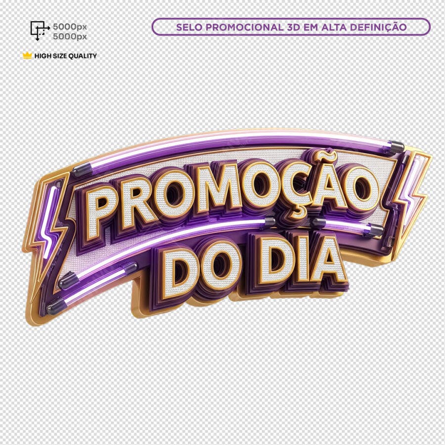 Selo Promocional 3D para Promoção do Dia PSD Editável
