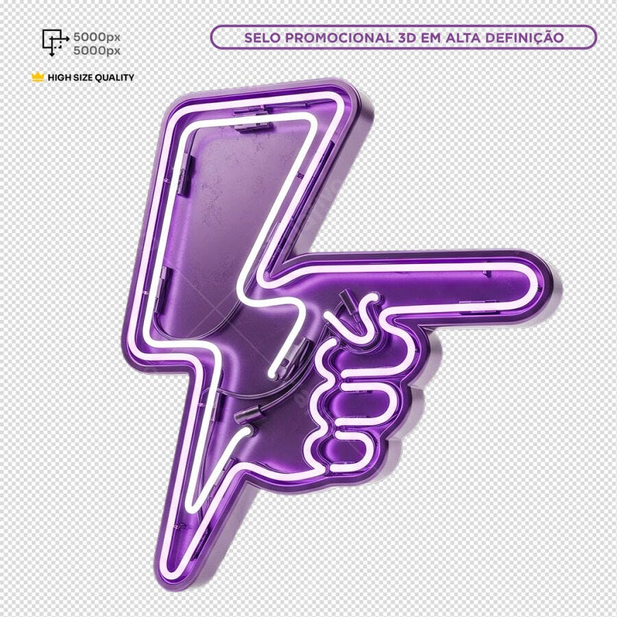 Selo Promocional 3D em Formato de Mão Apontadora PSD Editável