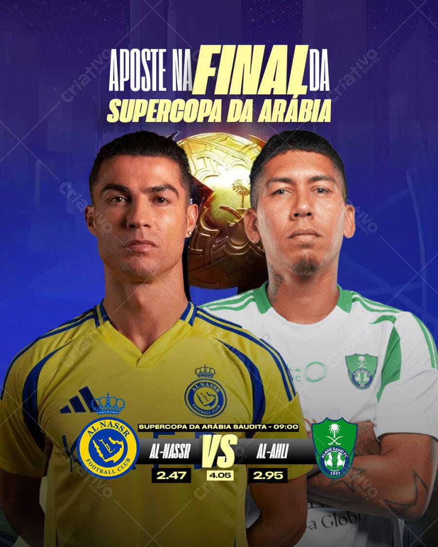 Flyer Supercopa da Arábia Saudita PSD Editável