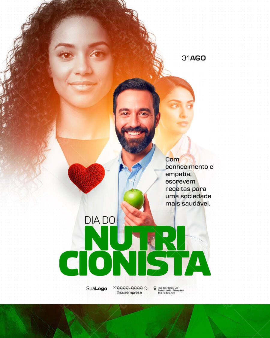 Flyer Dia do Nutricionista PSD Editável