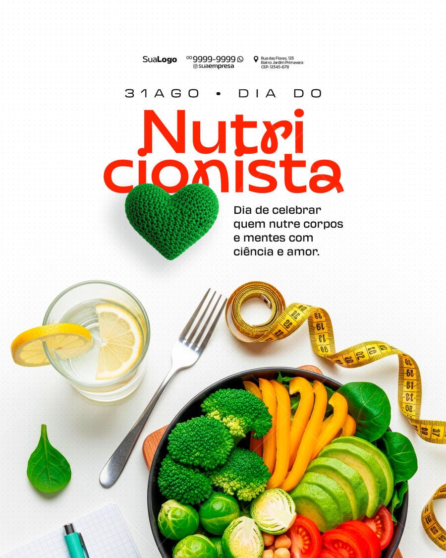 Flyer Dia do Nutricionista PSD Editável