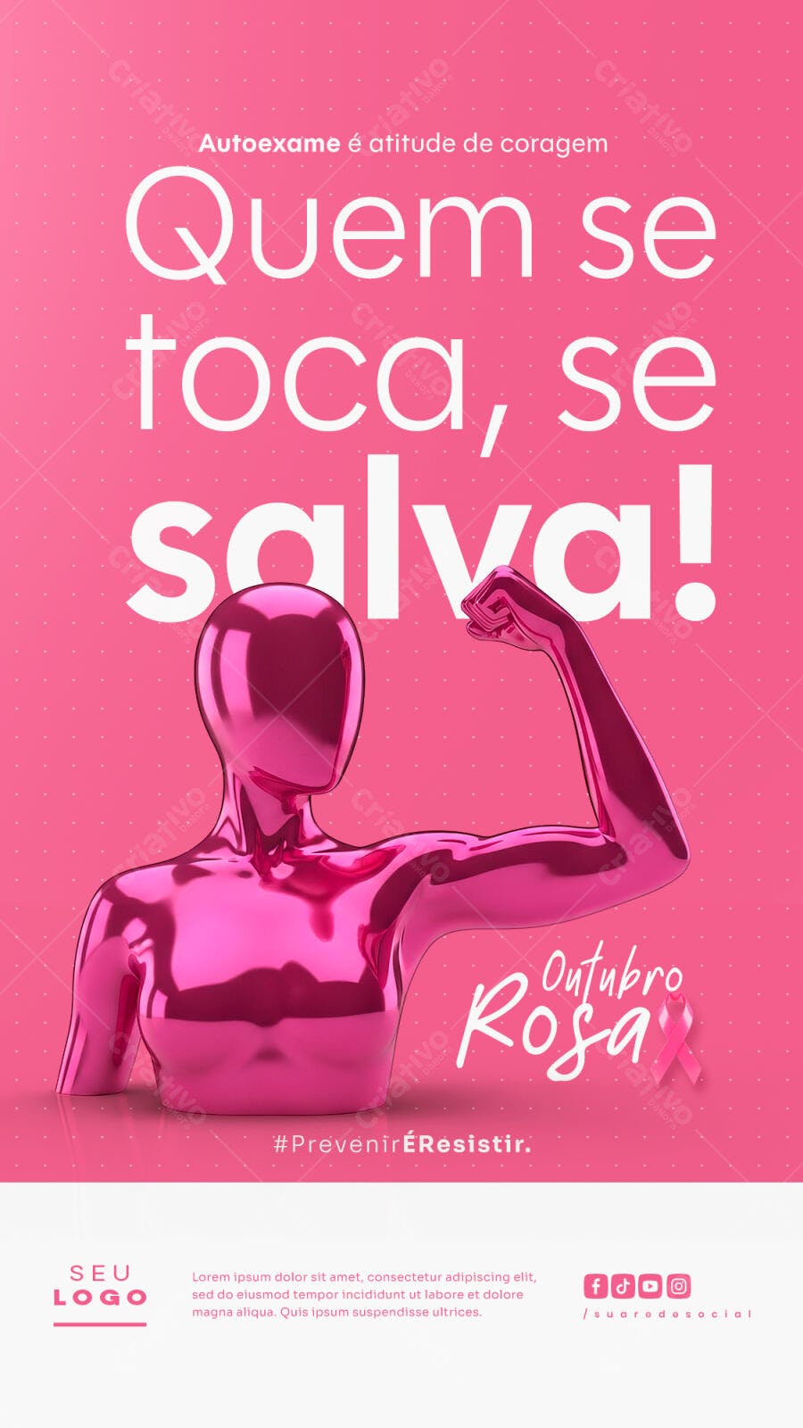 Flyer Outubro Rosa PSD Editável