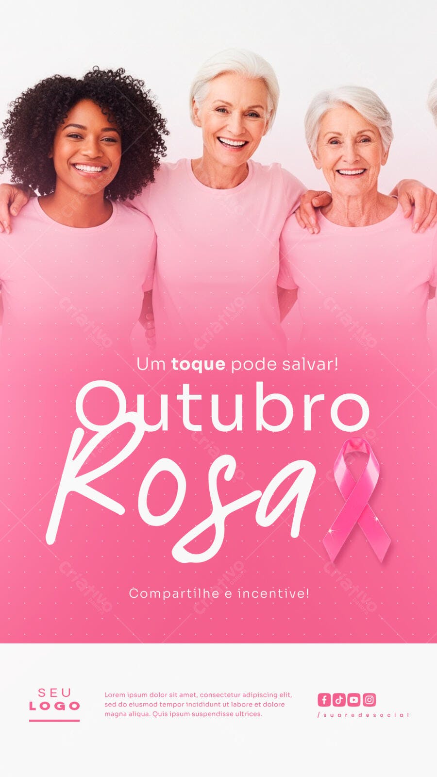 Flyer Outubro Rosa PSD Editável