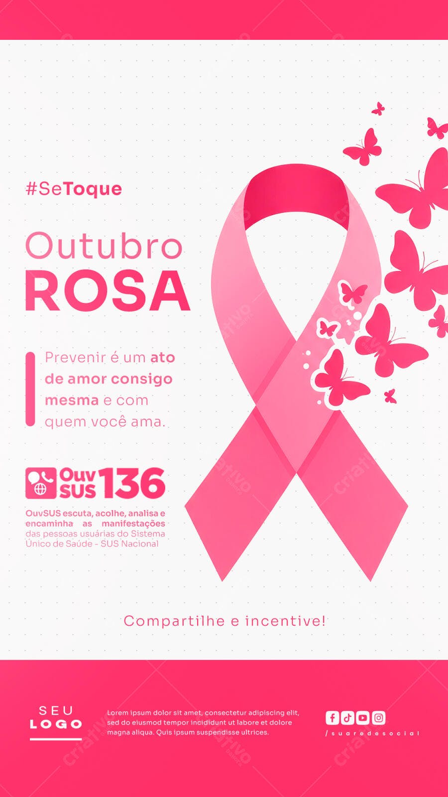 Flyer Outubro Rosa PSD Editável