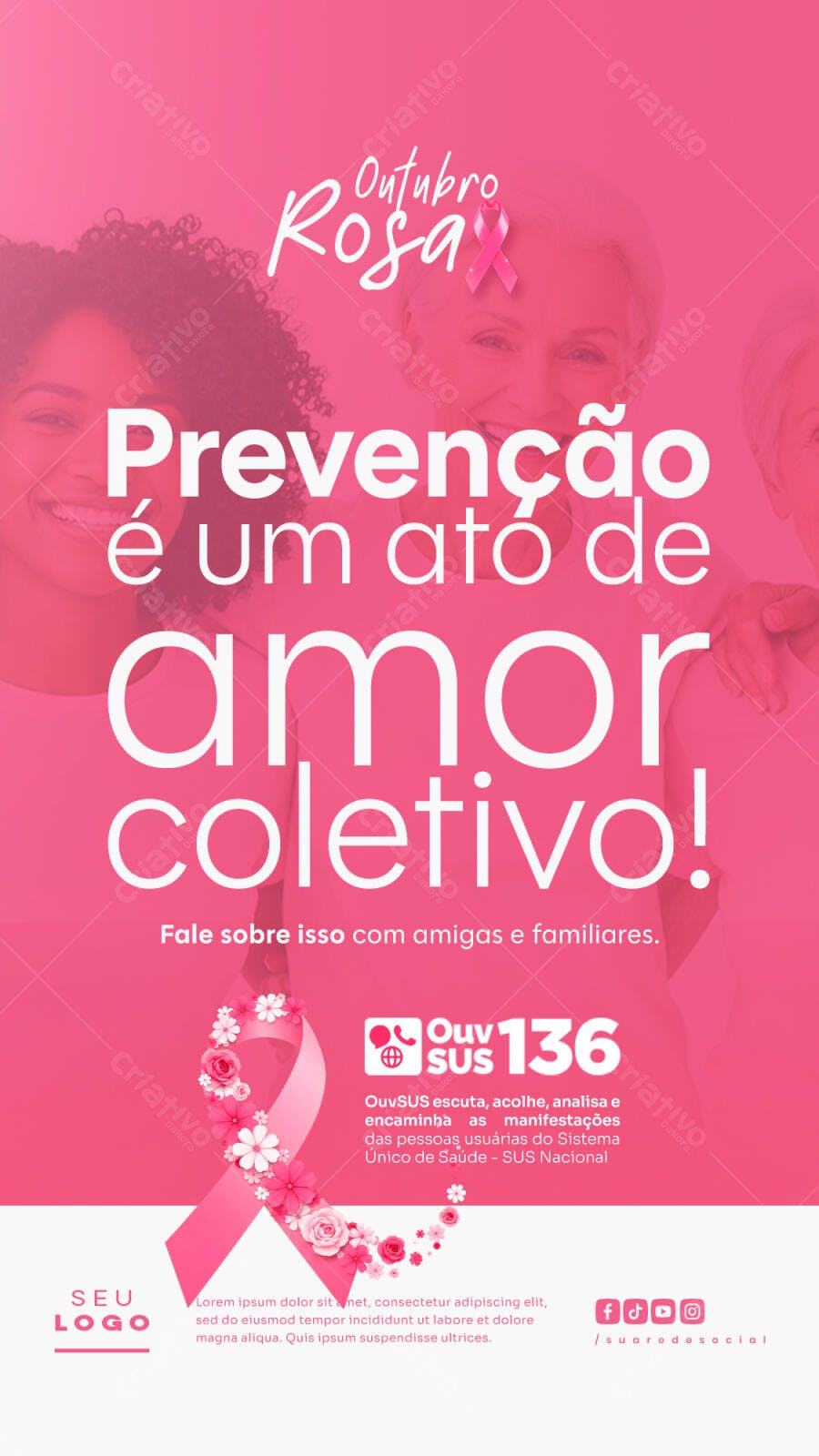 Flyer Outubro Rosa PSD Editável