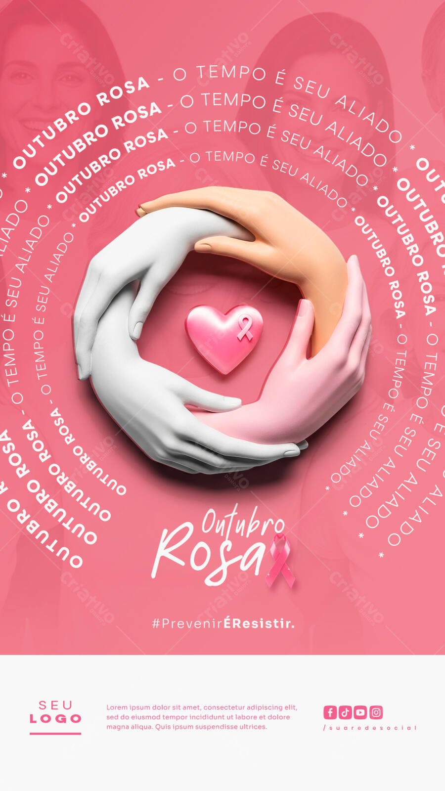 Flyer Outubro Rosa PSD Editável