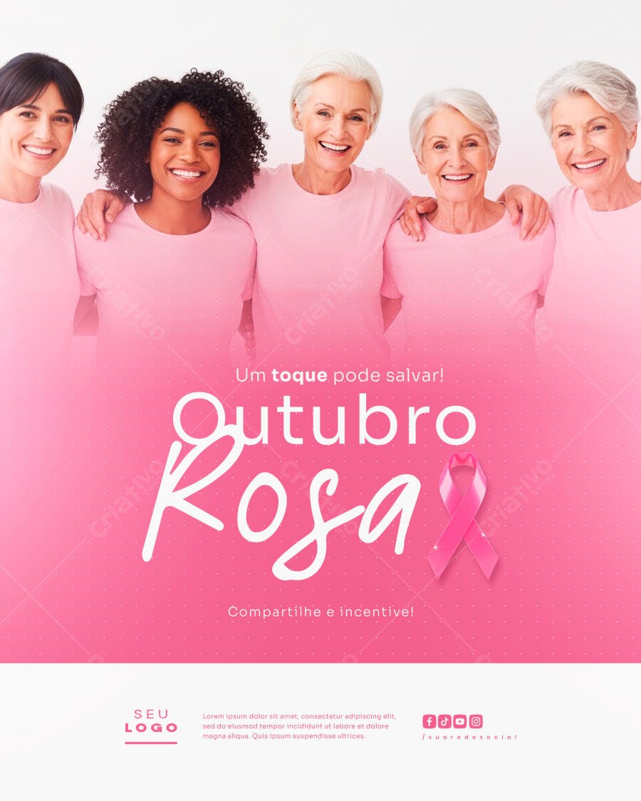 Flyer Outubro Rosa PSD Editável