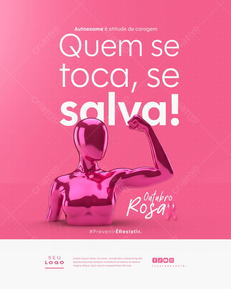 Post para Outubro Rosa PSD Editável