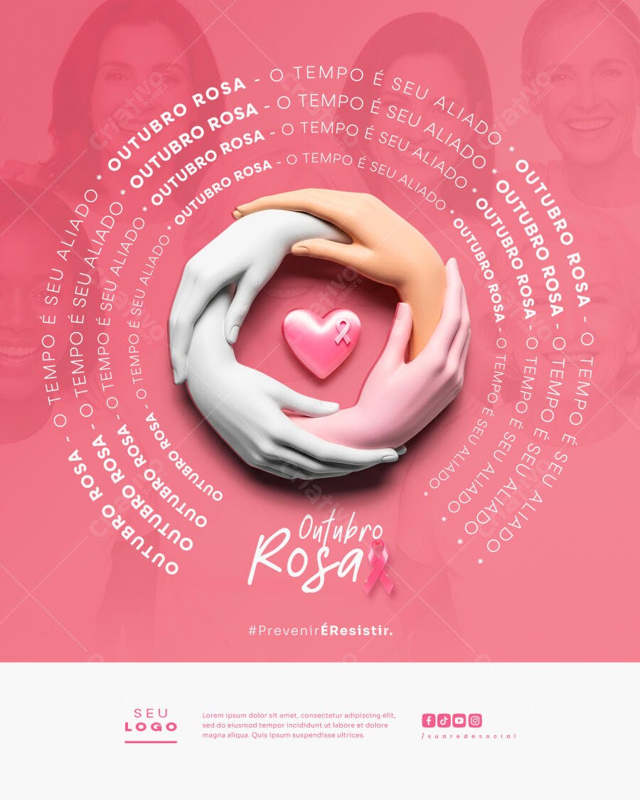 Flyer Outubro Rosa PSD Editável