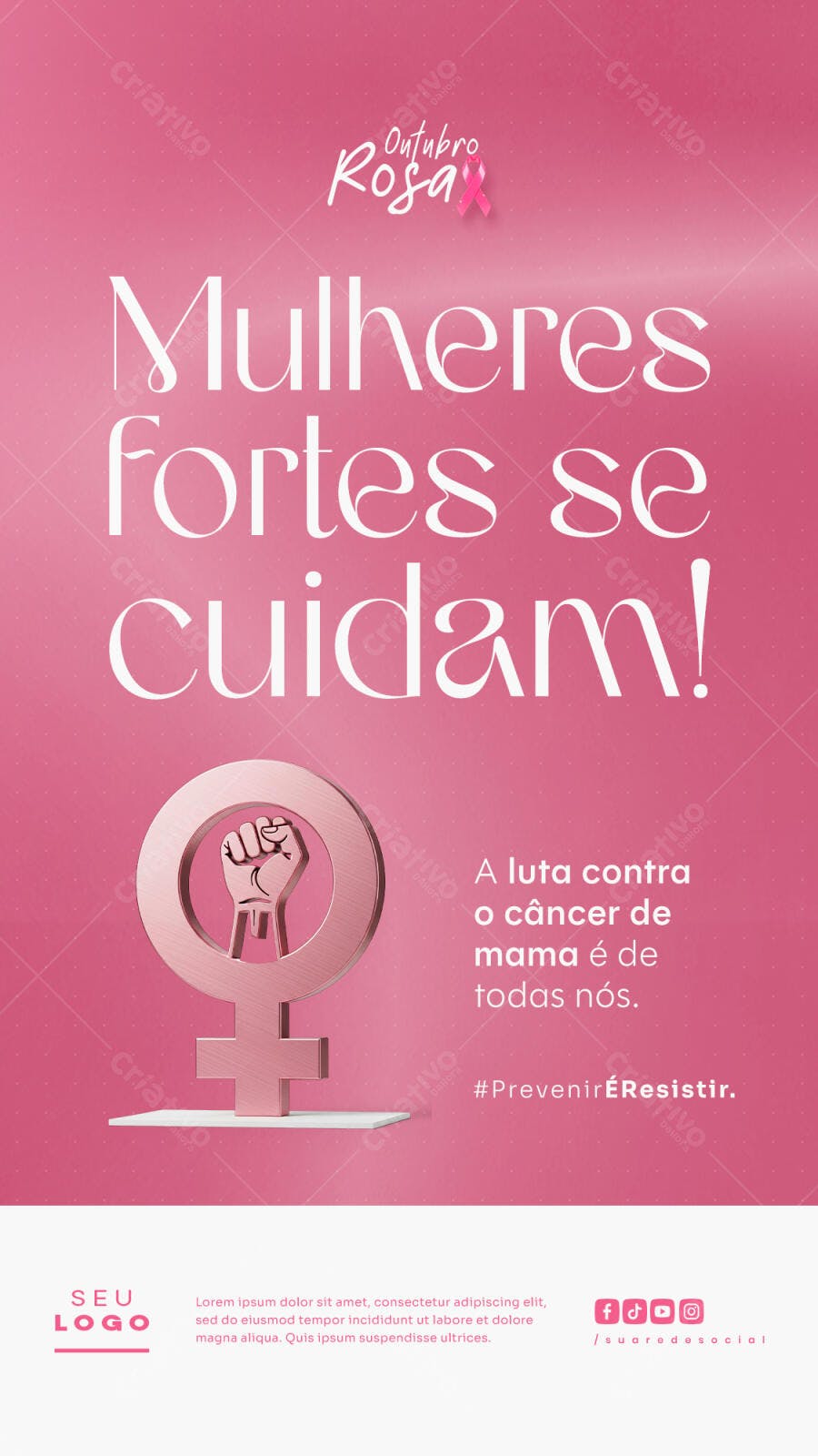 Flyer Outubro Rosa PSD Editável