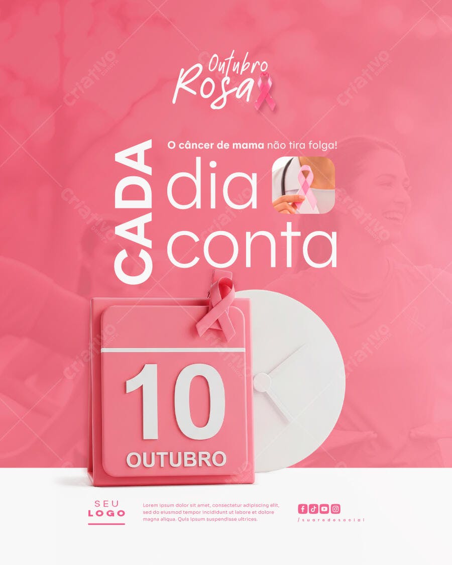 Flyer Outubro Rosa PSD Editável