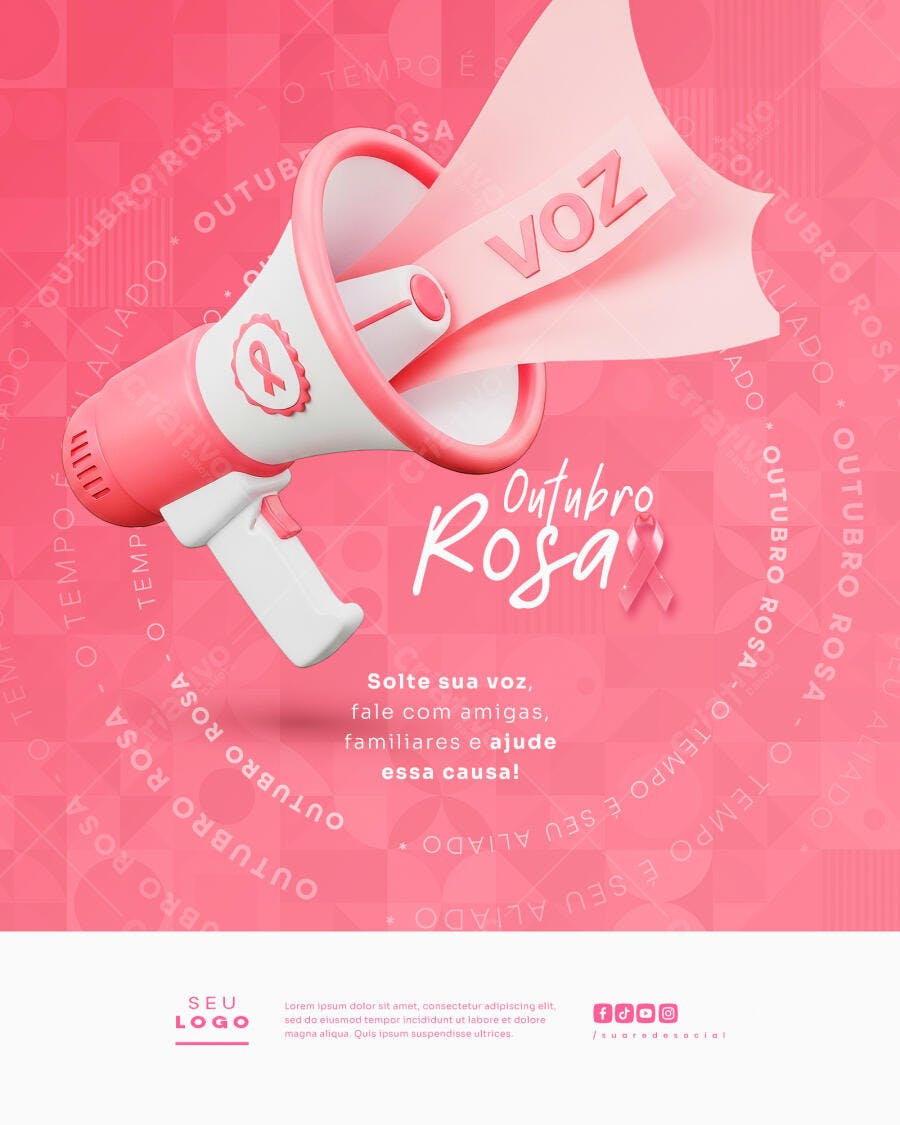 Flyer Outubro Rosa PSD Editável