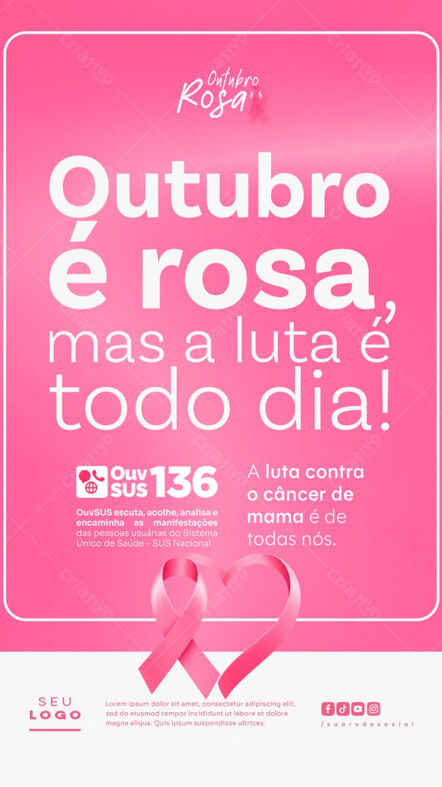 Flyer Outubro Rosa PSD Editável