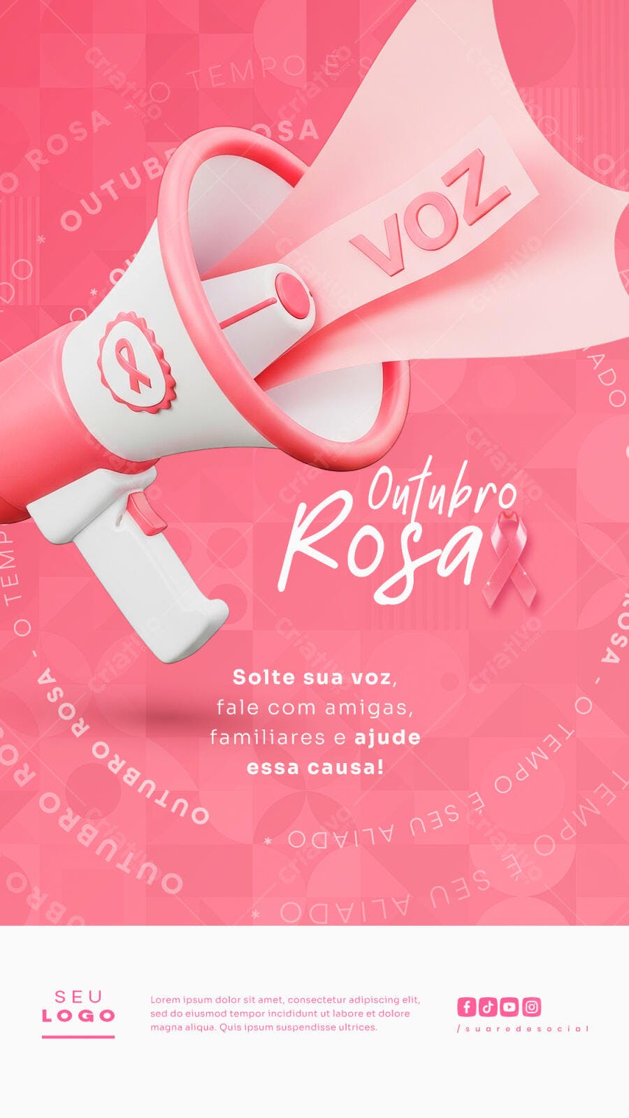 Flyer Outubro Rosa PSD Editável