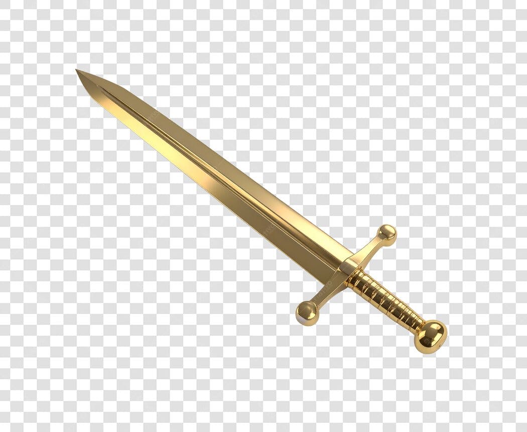 Icone Espada Dourada PNG com fundo transparente
