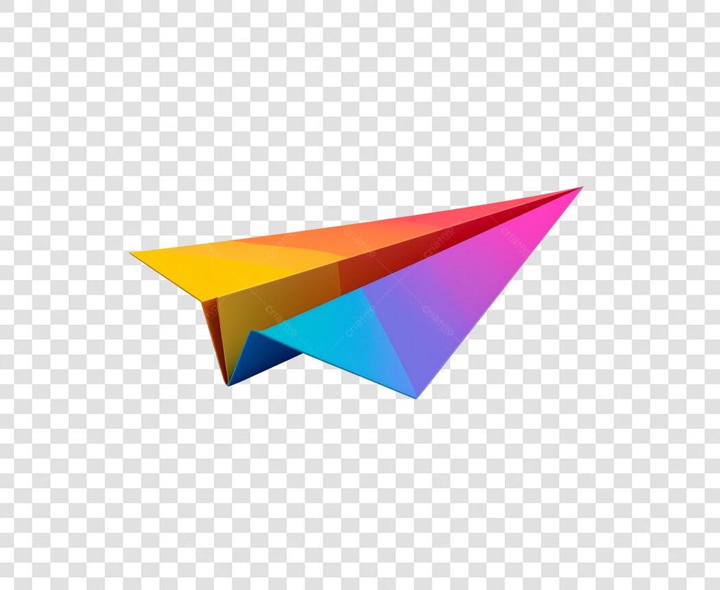 Icone Avião Papel Colorido PNG com fundo transparente