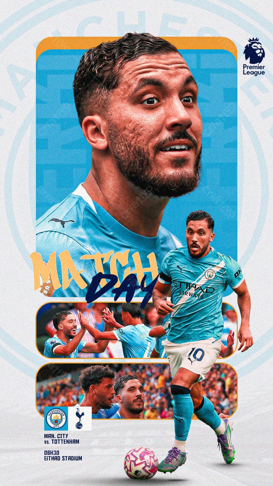 Poster Dia de Jogo Manchester City PSD Editável
