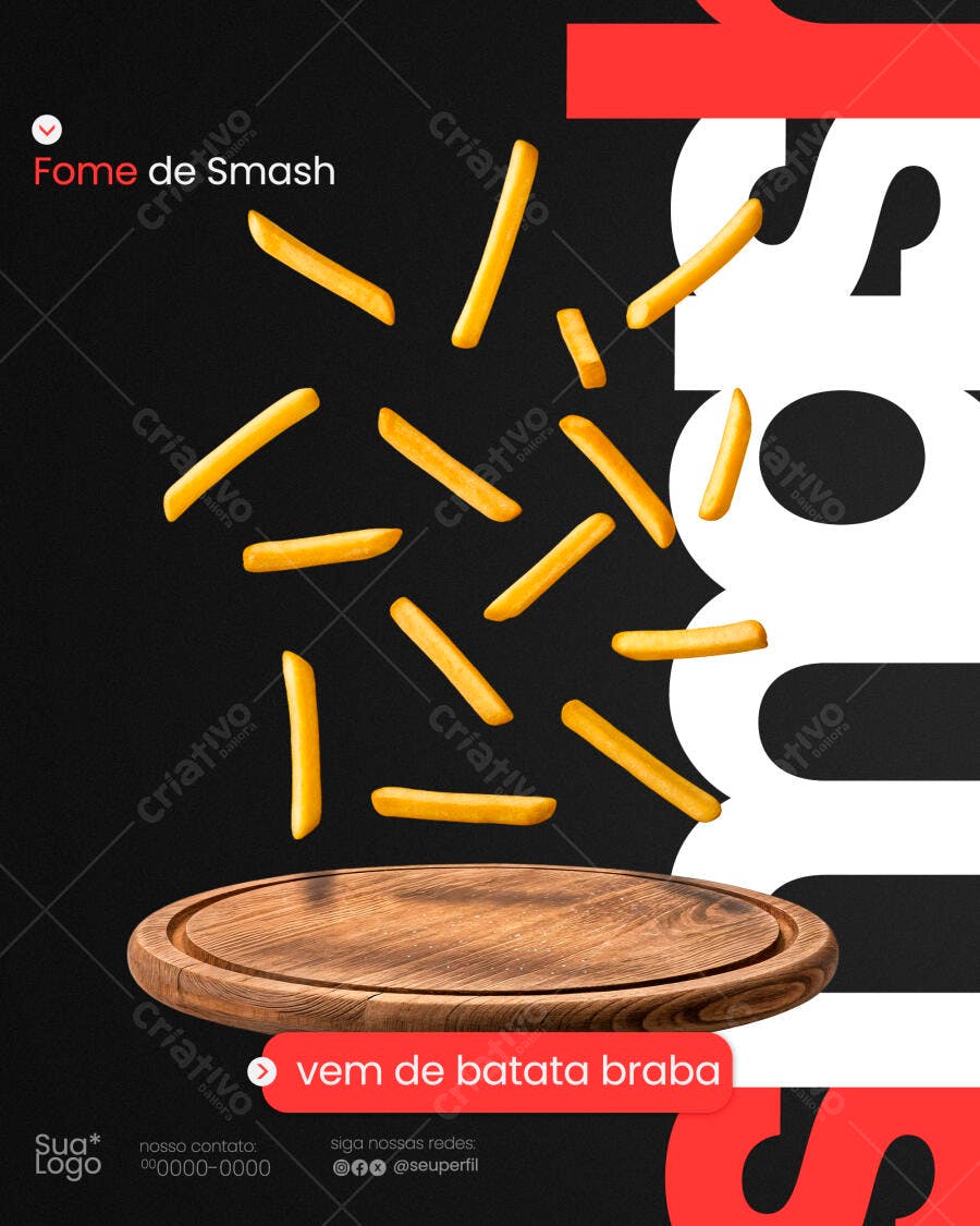 Flyer para Lançamento de Batata Braba PSD Editável