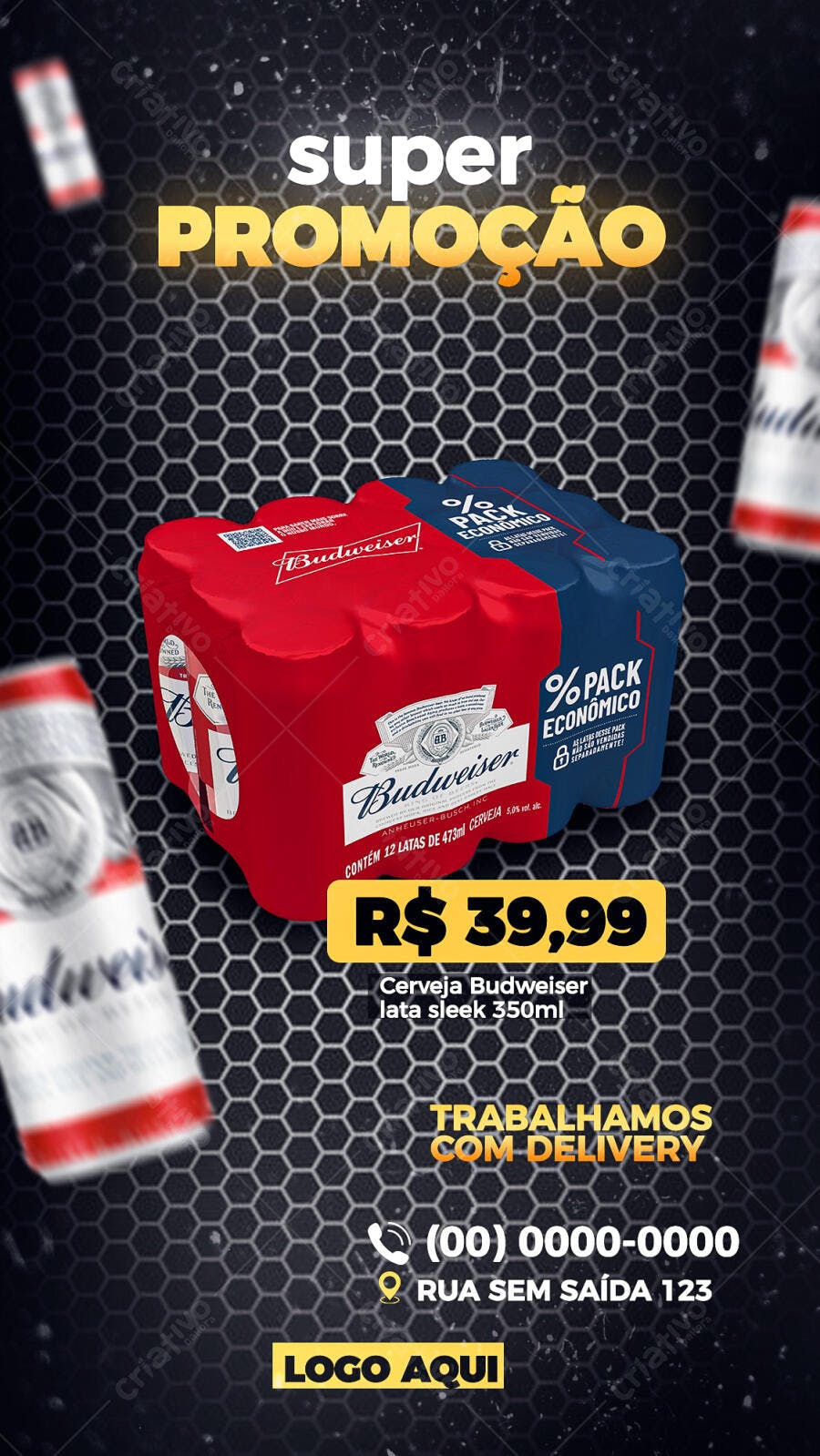 Flyer de Promoção Cerveja Budweiser PSD Editável