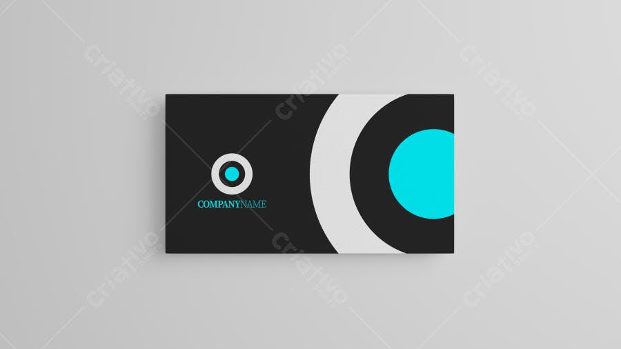 Mockup Cartão de Visita Moderno: Preto, Cinza e Ciano