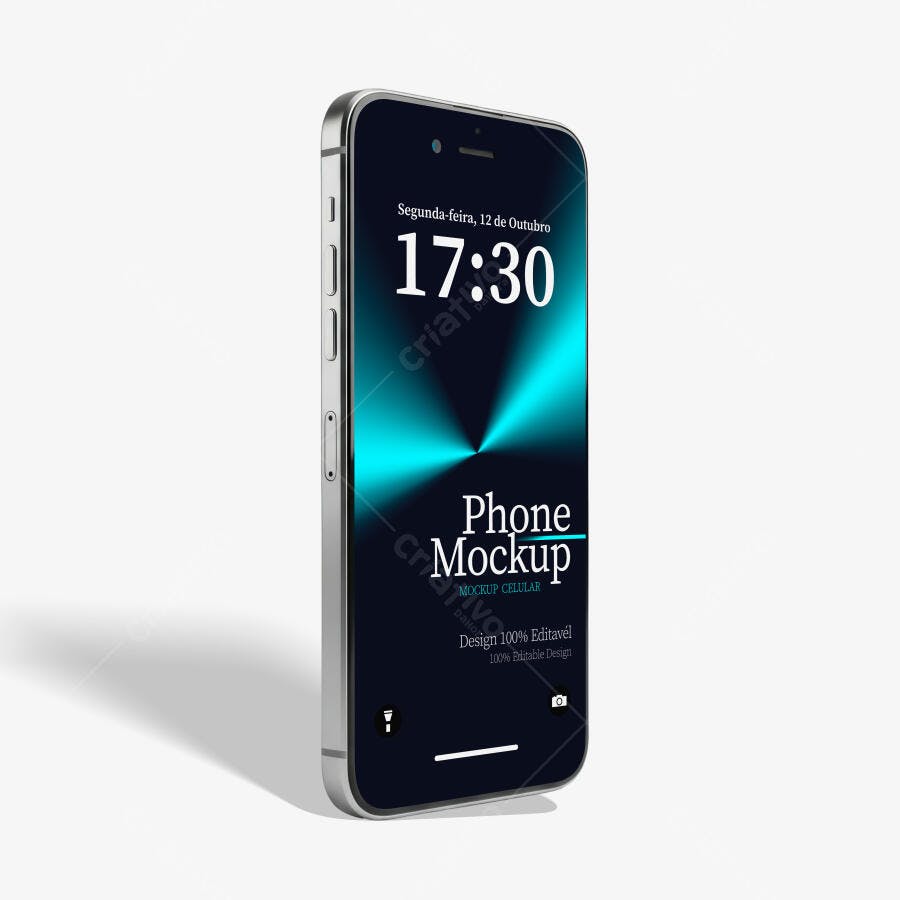 Mockup de Smartphone Moderno com Tela Azul Escuro