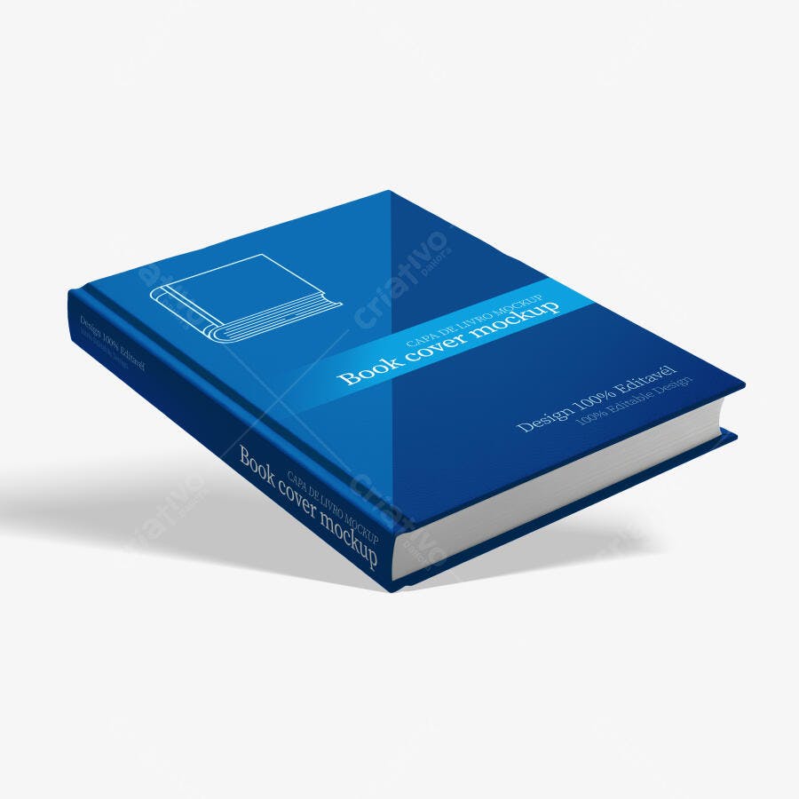 Mockup Capa de Livro: Azul Moderno e Minimalista