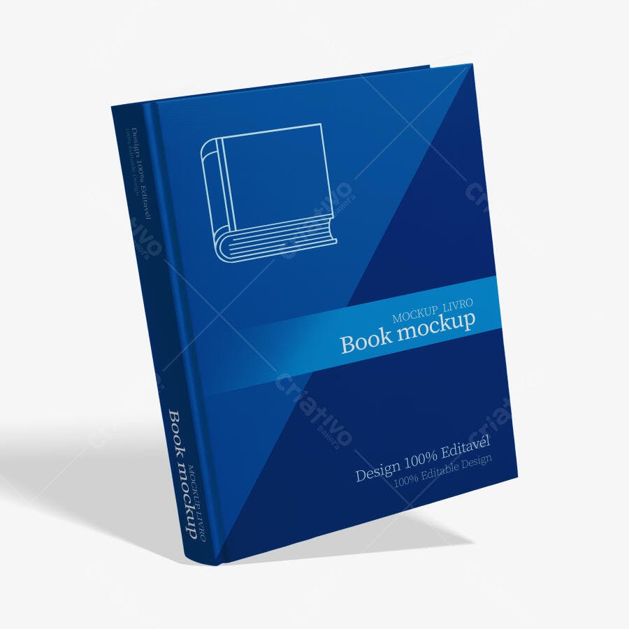 Mockup de Livro Realista em Azul Escuro