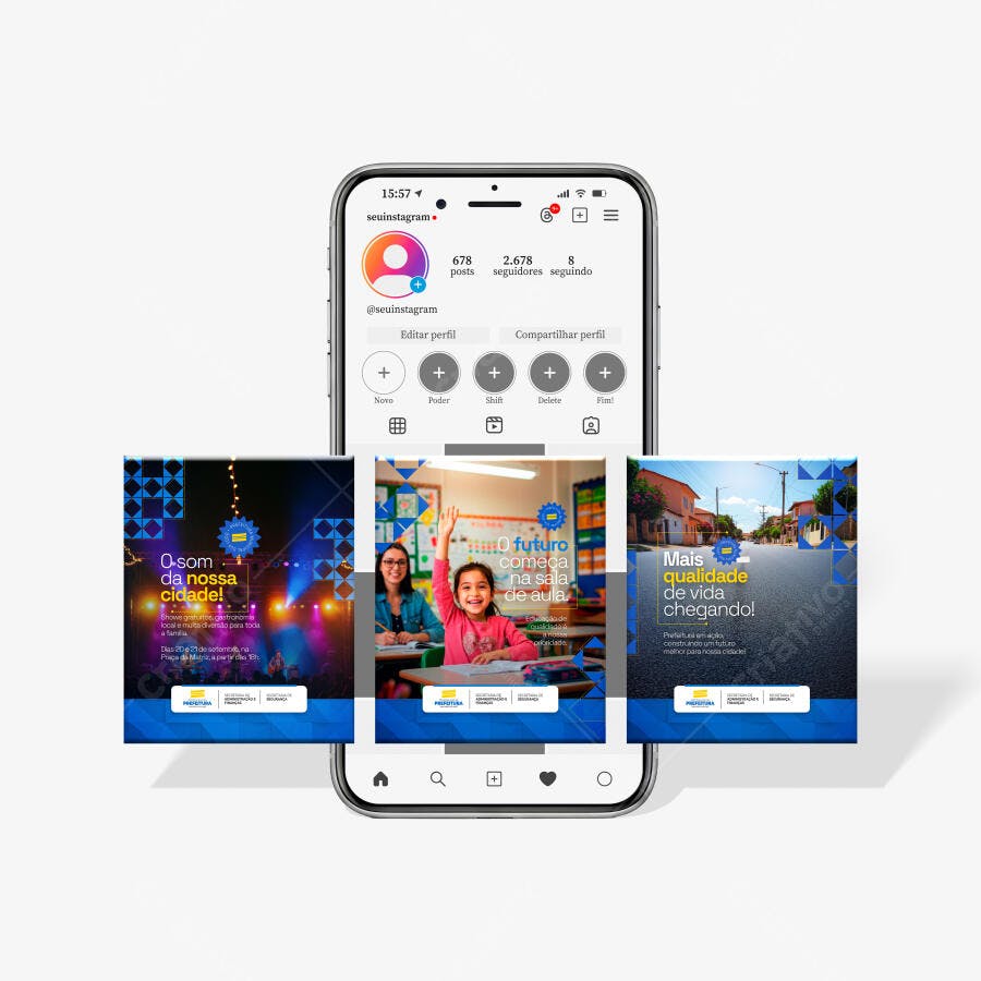 Mockup de Posts para Instagram: Design Moderno e Colorido