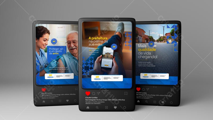 Mockup Instagram Post: Design Moderno para Prefeitura