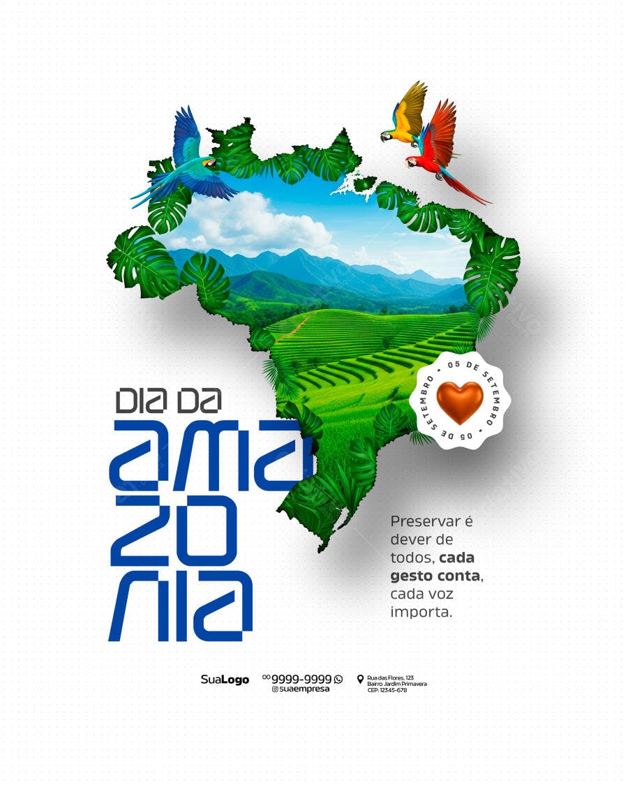 Flyer Dia da Amazônia PSD Editável