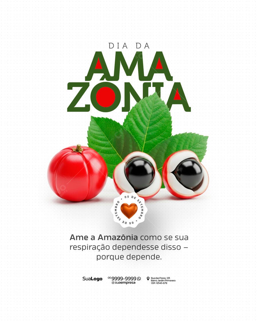 Post para o Dia da Amazônia PSD Editável