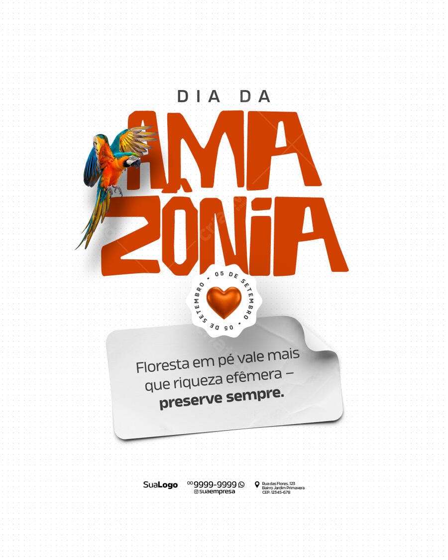 Post para o Dia da Amazônia PSD Editável