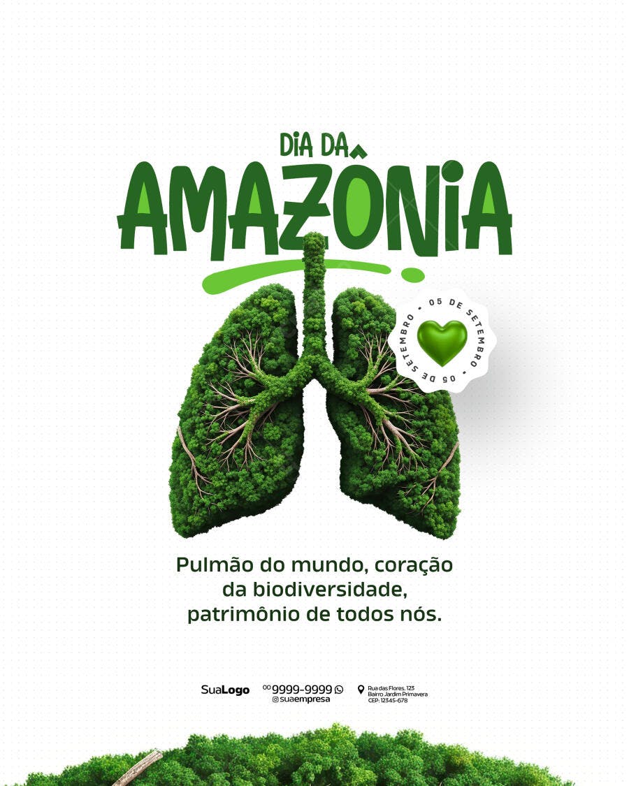 Post para o Dia da Amazônia PSD Editável