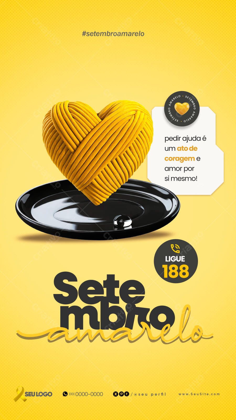 Flyer Setembro Amarelo PSD Editável