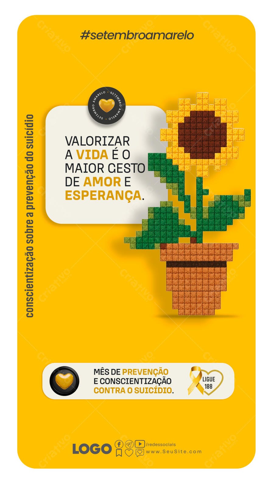 Flyer Setembro Amarelo PSD Editável