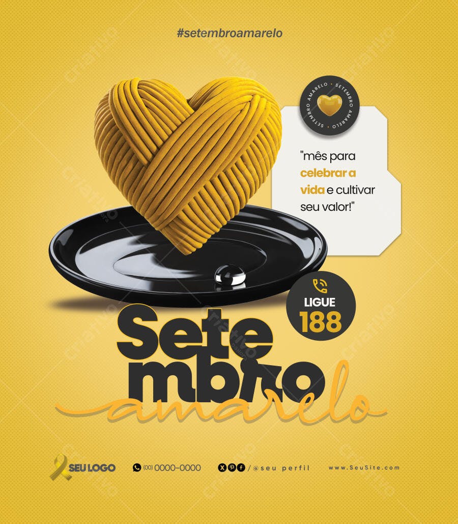 Flyer Setembro Amarelo PSD Editável