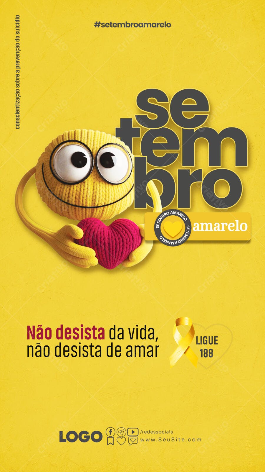 Flyer Setembro Amarelo PSD Editável