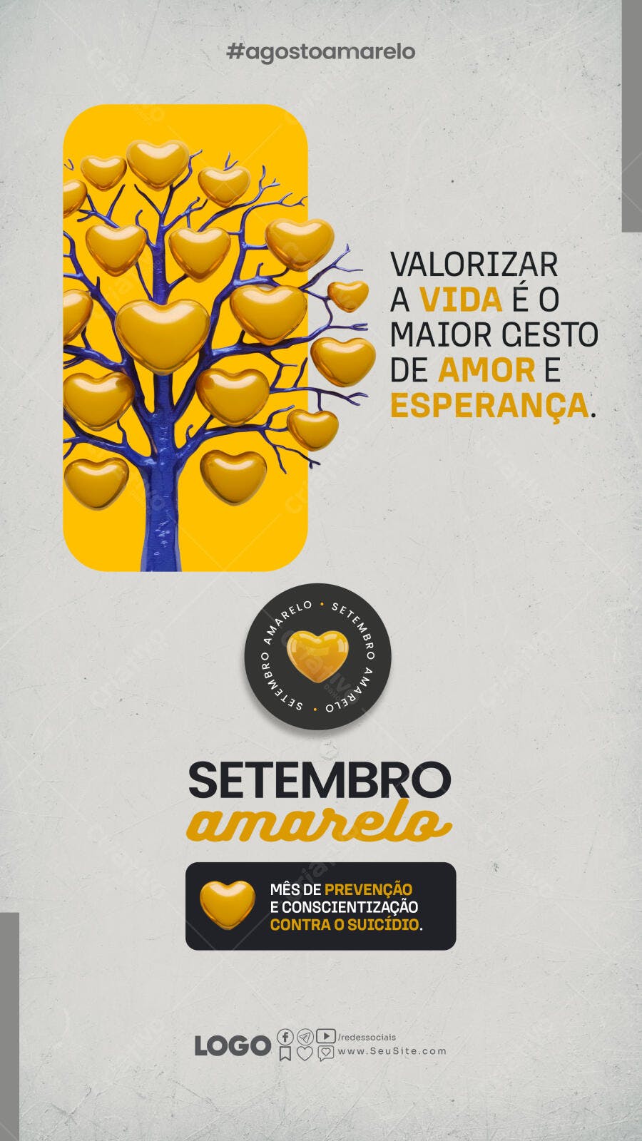 Flyer Setembro Amarelo PSD Editável