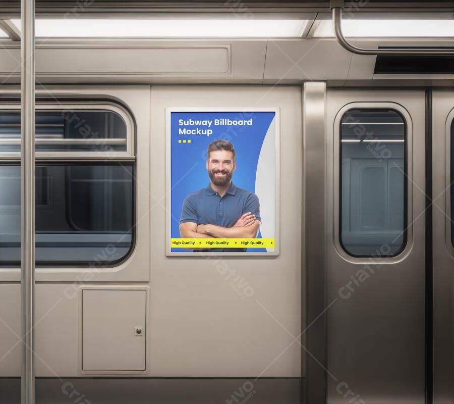 Mockup de Anúncio em Metrô: Design Moderno