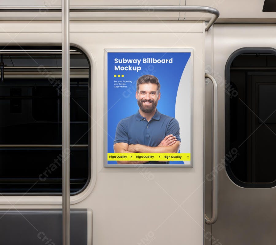 Mockup de Outdoor Realista: Anúncio em Metrô