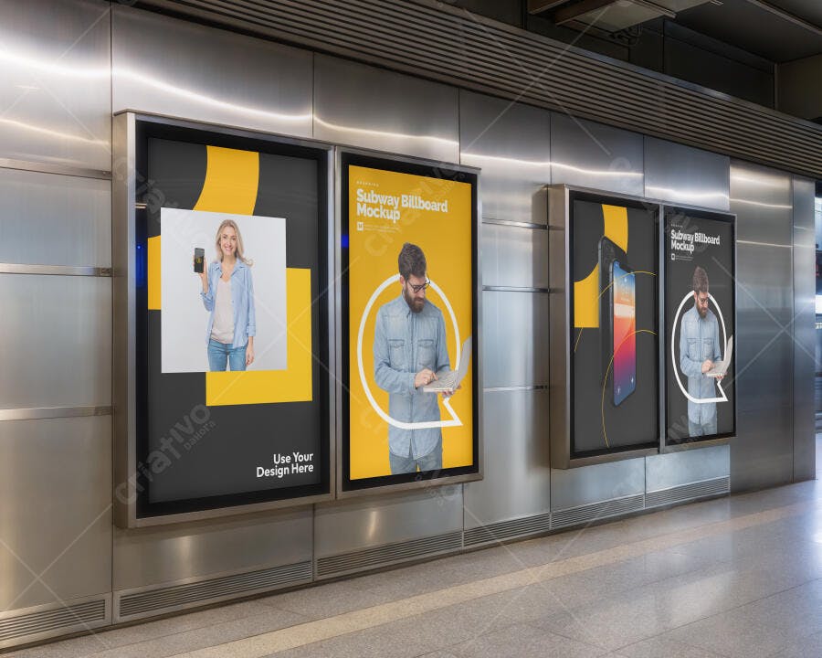 Mockup de Painel de Metrô com Design Moderno