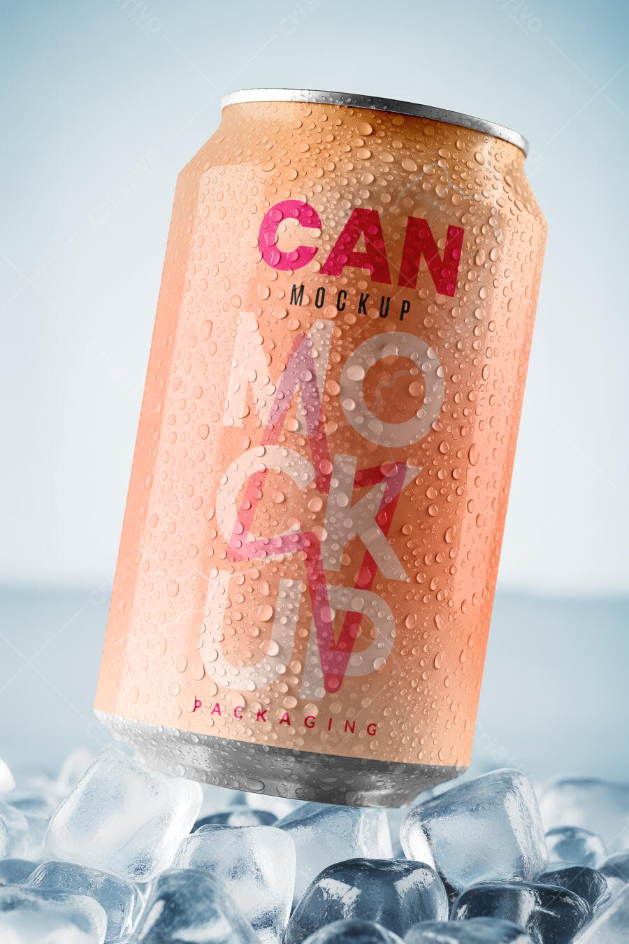 Mockup Lata Bebida: Design Moderno em Laranja e Rosa