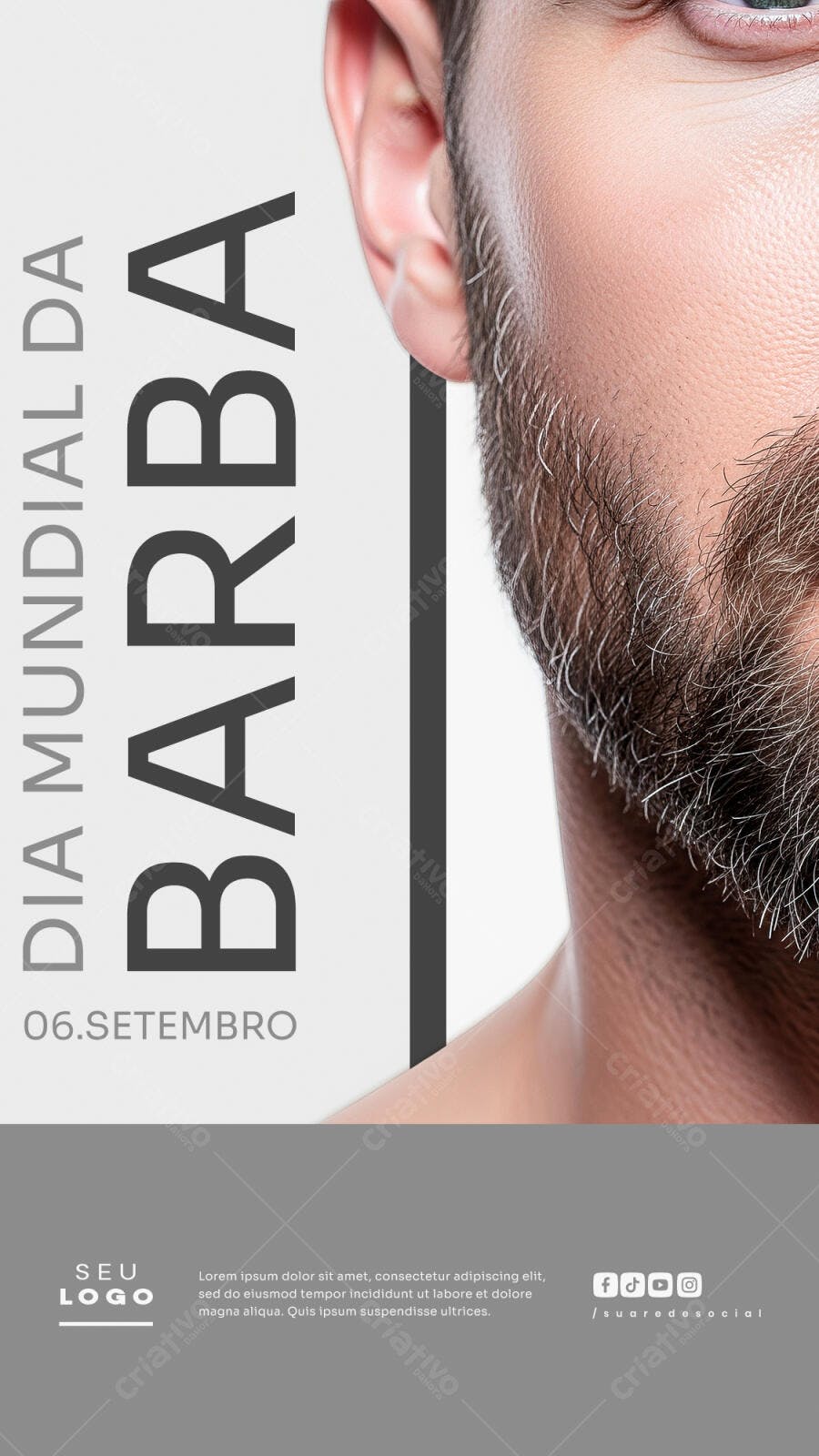Flyer Dia Mundial da Barba PSD Editável