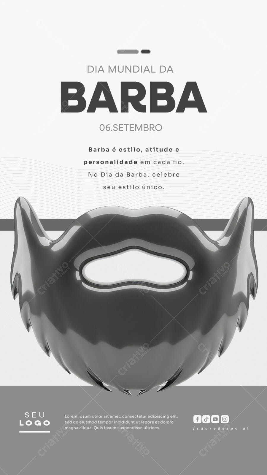 Flyer Dia Mundial da Barba PSD Editável