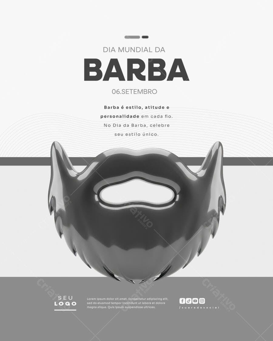 Flyer Dia Mundial da Barba PSD Editável