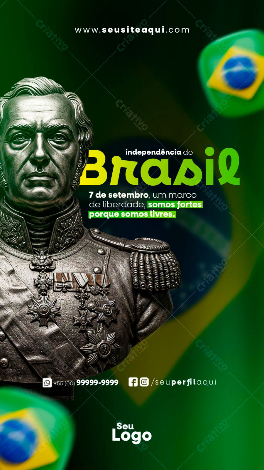 Flyer 7 de Setembro Independência do Brasil PSD Editável
