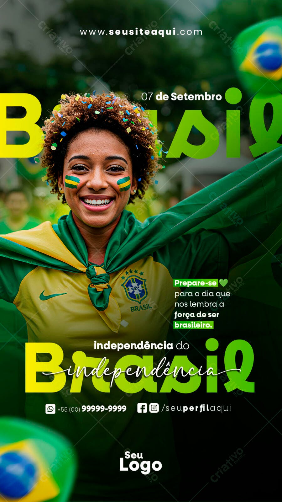 Flyer para o Dia da Independência do Brasil PSD Editável