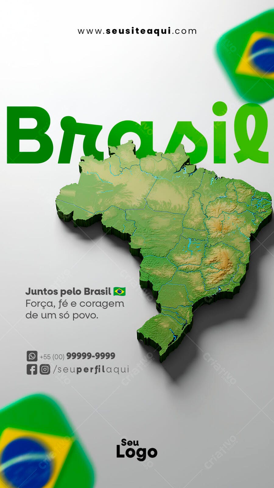 Flyer Patriótico Brasileiro PSD Editável